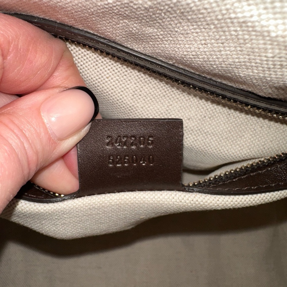 Gucci Beige and Brown Satchel with Red and Green Stripe - Picture 5 of 6